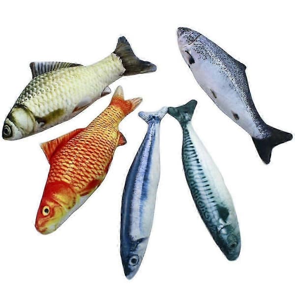 Katnip-infuserede fisk legetøj 20cm 5stk[HK]