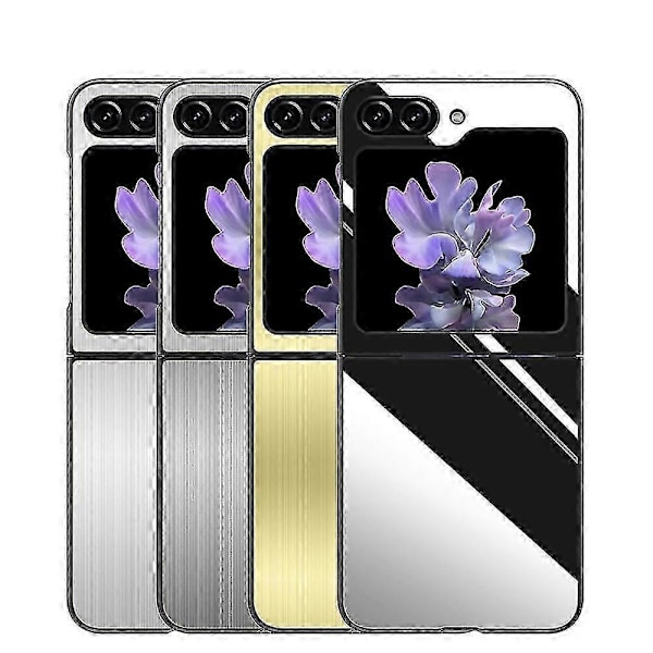 Børstet metallkasse i rustfritt stål for Samsung Galaxy Z Flip 5, støtsikre sammenleggbare deksler Boris[HK] Silver