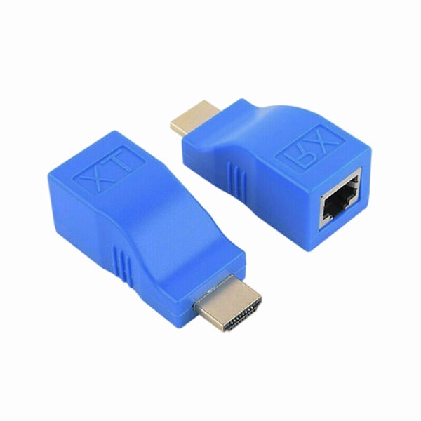 HDMI Extender HDMI Til RJ45 Over Cat 5e/6 Netværk Lan Ethernet Adapter 4k 1080p6417242328795[HK] Blue