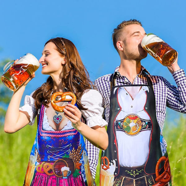 HK Oktoberfest Förkläde, Oktoberfest Fest Tyska Leggings Med Justerbar Spets-up Rep Kokning Trädgårdsarbete Bbq Bakning Förkläde 2