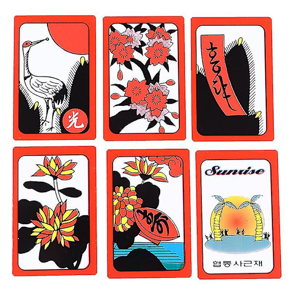 Mahjong Gostop Go Stop Hanafuda-kortit Suosittu Korean ja Japanilainen Lautapeli[HK] Multicolor 1 Pair