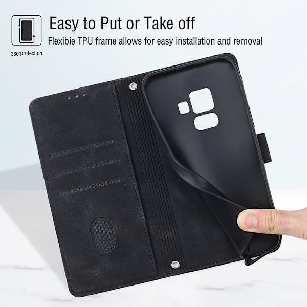 Læder Etui Til Samsung Galaxy A8+ 2018[HK] Black