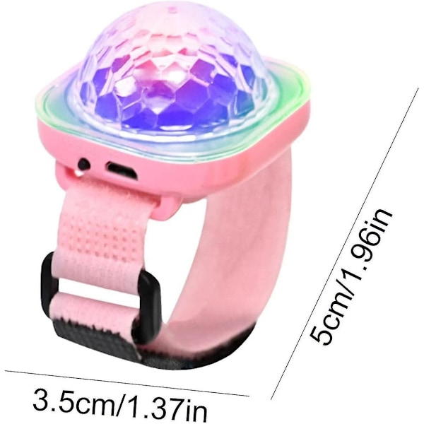 Mini Diskokule Lys Atmosfære Lys Armbånd Lydaktivert Led Scene Lys Klokke For Romdekor, Bil, Bursdag[HK] Pink