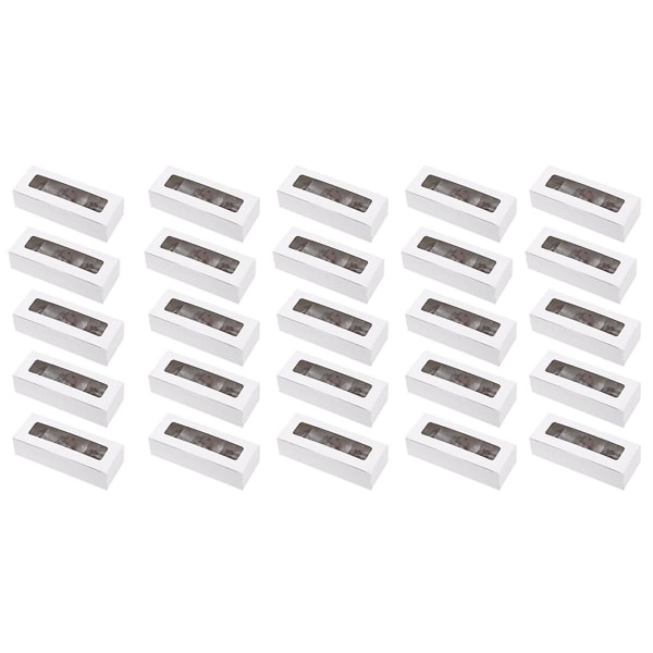 25 kpl Macaron-laatikoita läpinäkyvällä näyttöikkunalla Macarons-säiliö tai pakkauslaatikkosarja suklaalle ([HK])