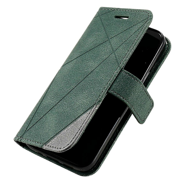 For iPhone 12 mini Deksel Lommebok Lær Telefondeksel Hudvennlig Tekstur [HK] Style C Multicolor