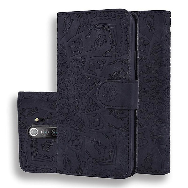 Plånboksfodral för XiaoMi RedMi NOTE 8 PRO Premium PU Läder Flip Cover Mandala[HK] Black