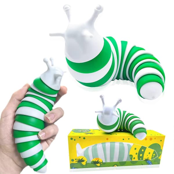 Fidget Slug Leksak, 3D Ledad Relief Ångestdämpande Flexibel Slug Fidget Leksak Presenter Till Barn[HK]