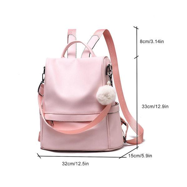 Damen Weiche PU Leder Rucksack Handtasche Schultertasche All in One[HK] Pink