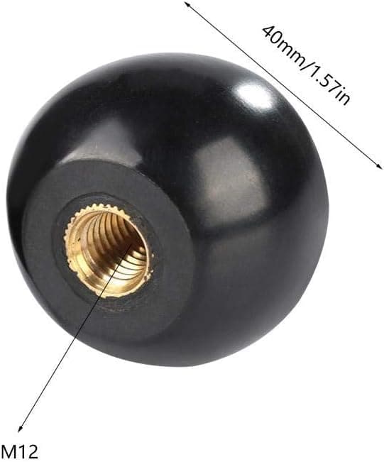 M12 Gevind Sort Plastikskive med Kobberindsats, 40mm Diameter