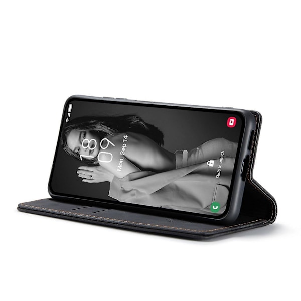 CASEME 013-serien för Samsung Galaxy A55 5G Fodral PU Läder Ställ Visning Business Telefonskal [HK] Style D Multicolor