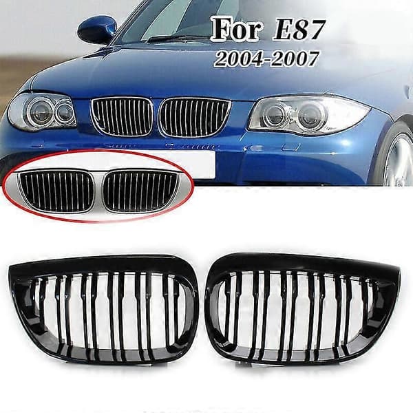 Front Kidney Double Line Grille Sport Grill Erstatning For-bmw E81 E87 E88 1-serie 2004-2007 Glos[HK]