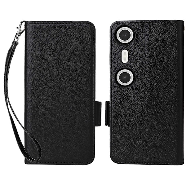 For XREAL Beam Pro Etui Litchi Tekstur PU Læder Wallet Flip Telefon Cover[HK] Black