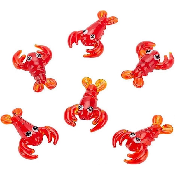 6 stk. Håndlavede Lampwork Krebs Perler Røde Hummer Spacer Perler 3D Dyr Løse Perler til Fest Karneval Dekoration Forsyninger Smykkefremstilling[HK]