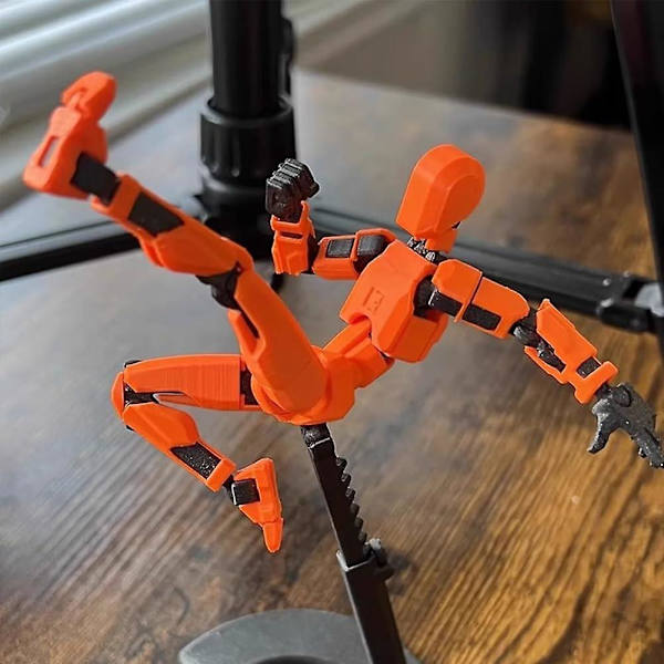 T13 Titan Robot Actionfigur Legetøj, Multi-Leddet Bevægelig 3D-Printet Figur Dummy- Desktop Dekorationer, Valentinsdagsgaver til Ham (Sort)[HK] Black