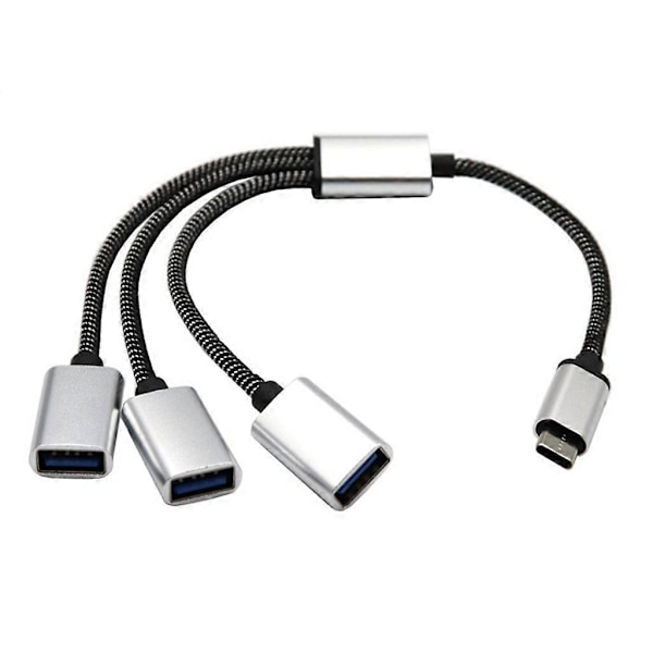 USB C - USB OTG -sovitin, Type C OTG -kaapeli, USB C -uros - 2/3 USB 2.0 -naaras [HK] One for two