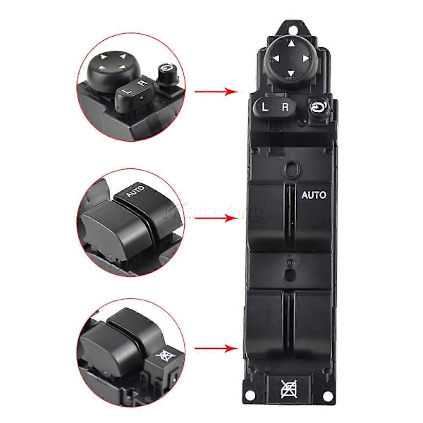 Ny Master Vindues- og Spejl Kontakt til Højre Side, Forside, til 2008-2012 Mazda 2 Mazda 6 D652-66-350A Med A[HK] Folding Function