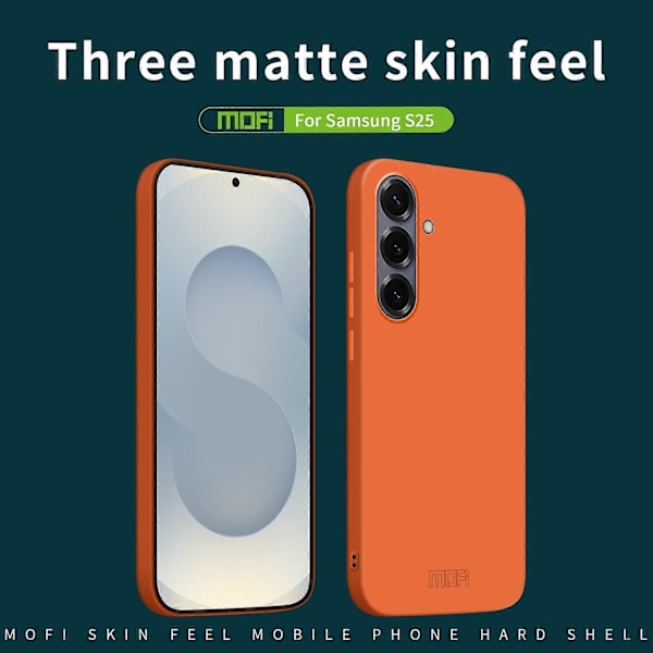Til Samsung Galaxy S25 Telefon Cover MOFI JK Qin Serie Hud-Berørings Mat Anti-fingeraftryk Bagside Cover -[HK] Beige Multicolor