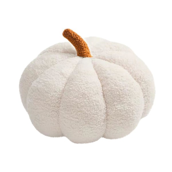 Plys pyntegræskar legetøj blødt plys pyntegræskar pude blødt Thanksgiving Halloween pyntegræskar dekorativ sofa pude pyntegræskar legetøj[HK] White - 28cm