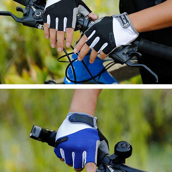 Halvfinger Korte Handsker til Cykling 1 Par Åndbare Sorte Handsker[HK]