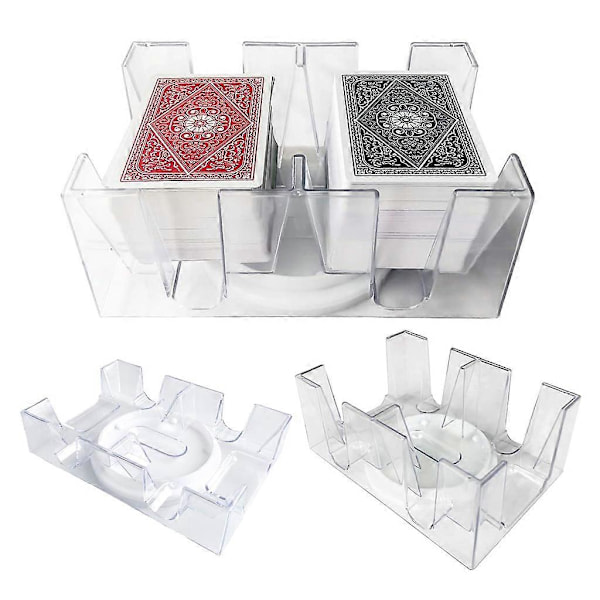 2/6 Pakka Pyörivä Korttiteline Kirkas Canasta Pelikorttialusta Pelitarvikkeet[HK] 2pcs