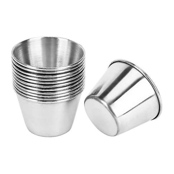 HKK 12-pakning rustfrie stålsausskåler, kommersielle sauskåler i rustfritt stål, ramekin-saus