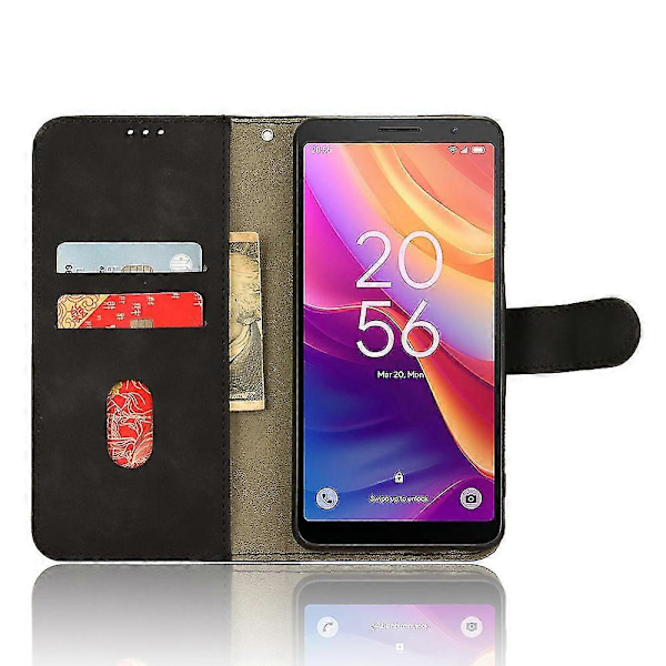 TCL 501 Nahkakotelo Lompakko Ihoa myötäilevä Puhelinkuori [HK] Black