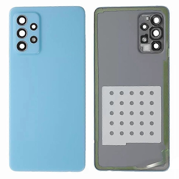Til Samsung Galaxy A72 4G A725 Batteri Cover med Klæbestrimmel+Kamera Linse Beskyttelse [HK] Style C Multicolor