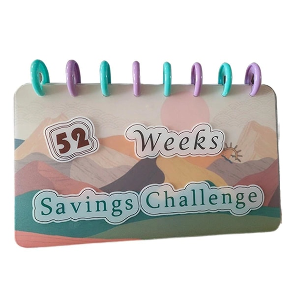 Budget Book 52 Week Binder Saving Challenge Uudelleen käytettävä käteissuunnittelija kirjekuori hauska rahaa säästävä organisaatio ([HK])
