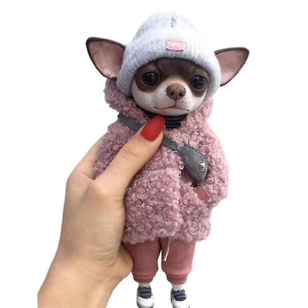 Suloiset Mogwai-eläinten käsintehdyt pennupehmo-nuket kirjoittanut Valentina Gekova Chihuahua Sharpei Dog Status[HK] pink
