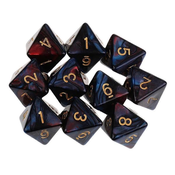 5-10-pack 10st 8-sidiga tärningar D8 polyedriska tärningar för Dungeons and Dragons Table[HK] 5 Pcs