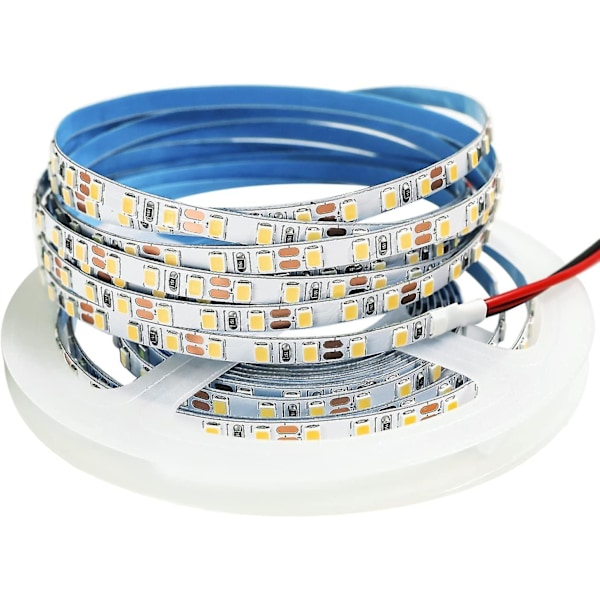 HKK 12v LED-strimmel, 1 cm bred, 3000k LED-strimmel 5m varm hvid 2835 Ip65 120 LED'er/m, i alt 600 LED'er LED-lysbånd til soveværelse, køkkendekoration