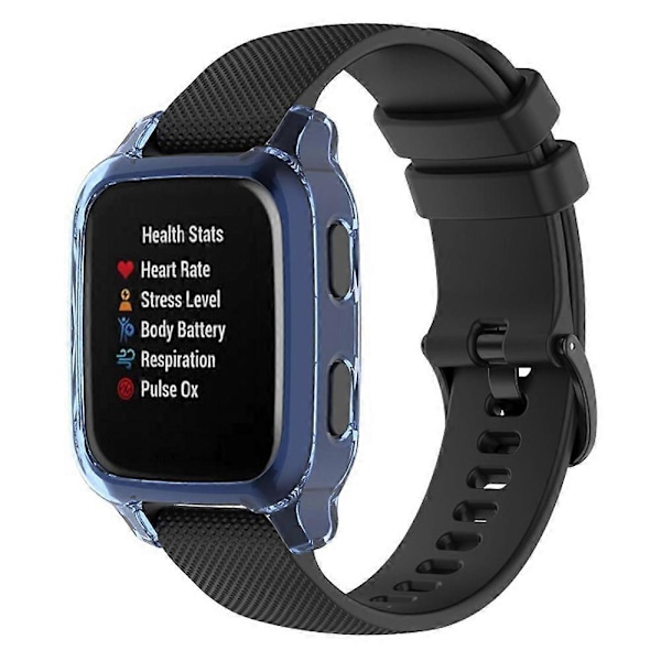 För Garmin Venu Sq / Venu Sq Music / Venu Sq 2 / Venu Sq 2 Music TPU Klockramsskydd Ihålig[HK] Transparent Blue Multicolor
