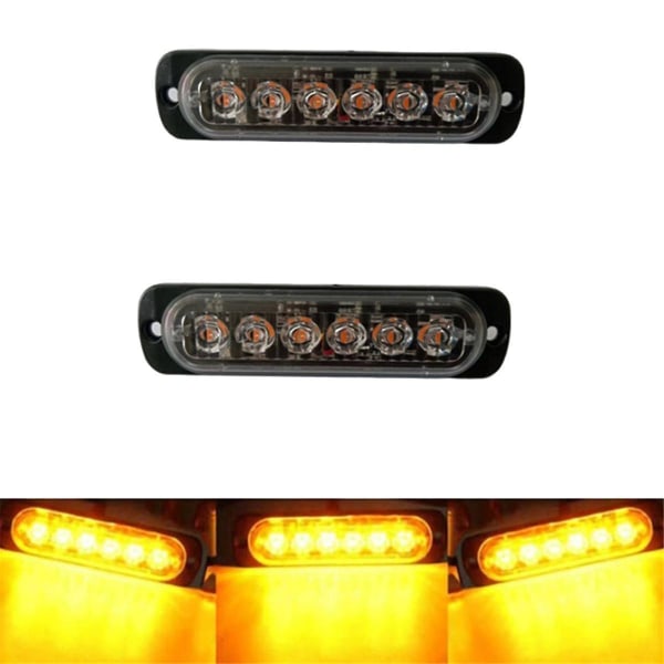 2 stk Led Strobe Advarselslys Strobe Grill Blinkende Lysbar Truck Bil Beacon Lampe Trafiklys 1([HK])