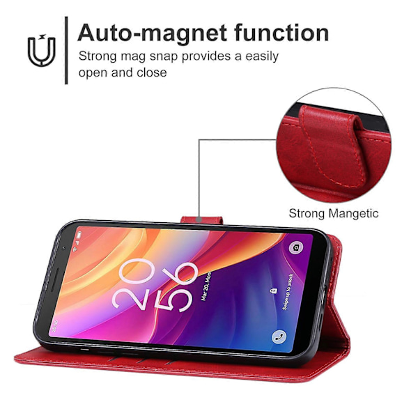 Läderfodral för TCL 501 [HK] Red
