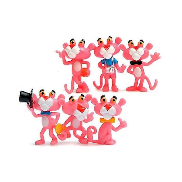 6 st Rosa Mini Panter Figur Leksaker[HK]