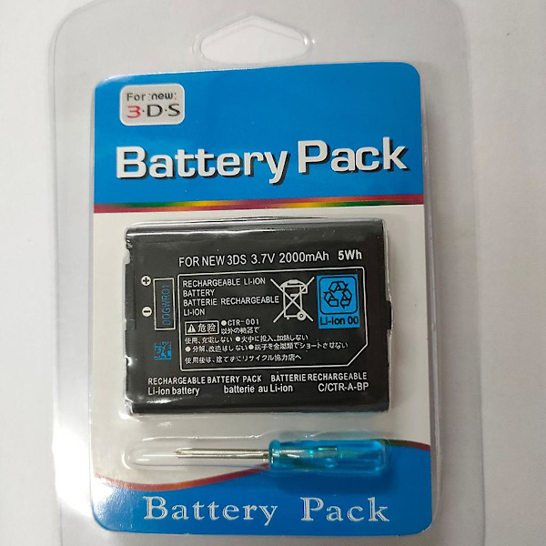 3,7v 2000mah Litiumjonbatteri + Verktygssatspaket för 3ds Ll/xl 3dsll 3dsxl[HK] 1 set of 2