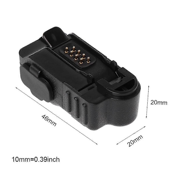 Lydadapterkontakt for Motorola XiR P6600 P6628 XPR3500 DEP550 MTP3550 MTP3500 MTP3250 MTP3100 MTP3200 Walkie Talkie Radio Øretelefon Con[HK] Black