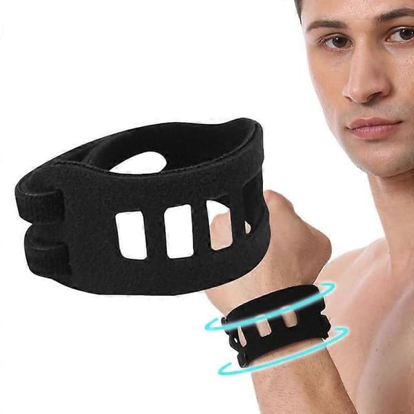 Wrist Widget Håndleddsbind Ulnar Bånd Håndleddsstropp Dobbel Stropp Beskyttelse Myk Smerte TFCC Rift Skade Støtte For Badminton Bowling[HK] Black 1PC