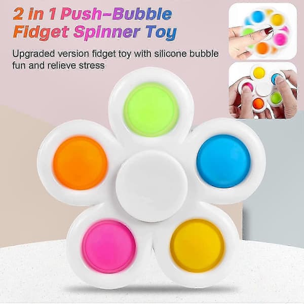 6-pack Push Bubble Fidget Spinners, Sensoriska Leksaker för Kalasgåvor och Stresslindring[HK]