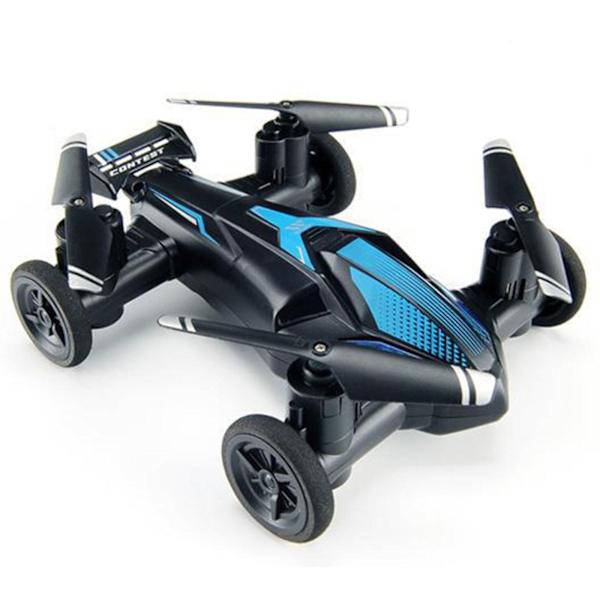 Flygplan/Land RC Bil Fjärrkontrollfordon Mini Drone Barn Present Leksak Fjärrkontroll Flygande Bil Luft-mark Dubbelläge Leksaker[HK] Blue