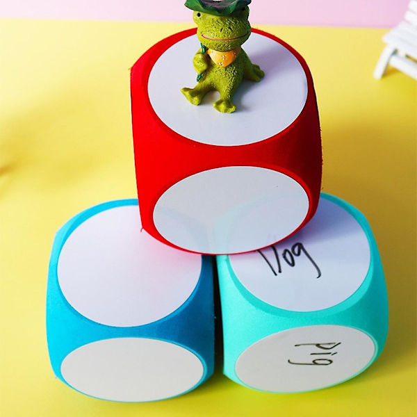 Diy tomme terninger Skriv på/tør af terninger, rengørbare tomme terninger til klasseværelset[HK] Red