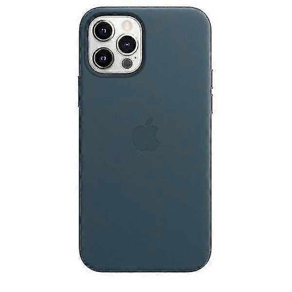 Lær Telefondeksel For Iphone 12/12 Pro Lærdeksel Med Magsafe[HK] Baltic Blue