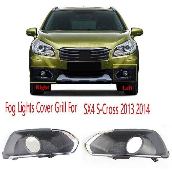 Höger främre stötfångare dimljus trim kåpa grill ram för Sx4 S- 2013-2016 dimljus huv krom deco([HK])