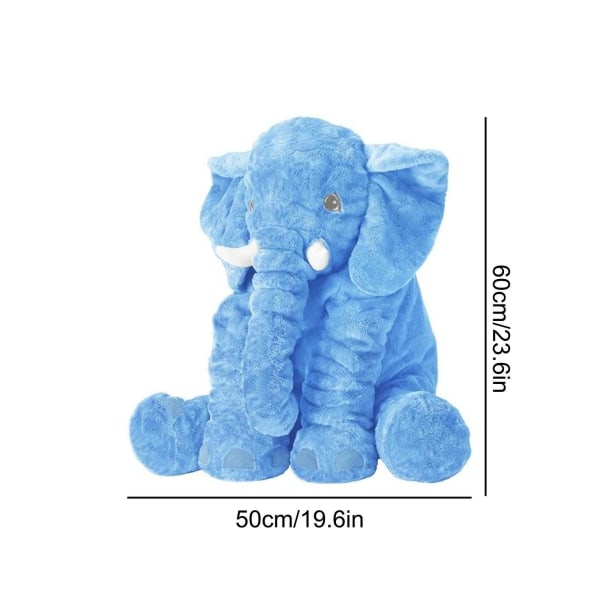 Elefant Stor Plysj Jumbo Grå Myk Fylt Dyr Plysj Pute[HK] Blue