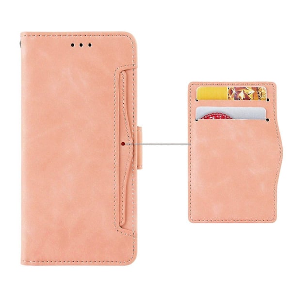 For Samsung Galaxy A55 5G Lær Telefonveske Flere Kortspor Stativdeksel -[HK] Samsung Galaxy A55 5G Pink