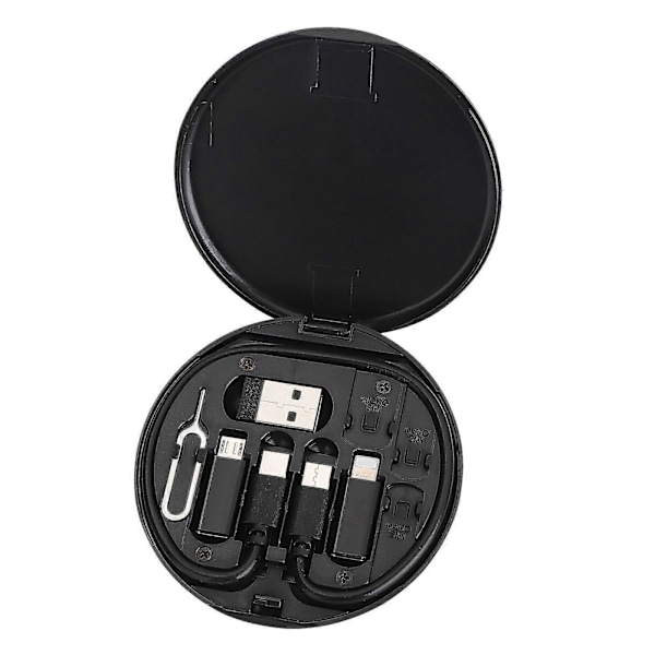 6-i-1 Multi USB Laddningsadapter Kabelkit, USB C till Lightning kabelbox, Konverteringsset 100% NYTT [HK] Black