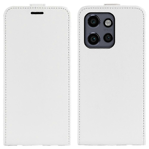 Motorola Edge 50 Neo 5G -kotelo korttipaikoilla, pystysuuntainen läppä nahkainen puhelinkotelo - Musta[HK] White Multicolor
