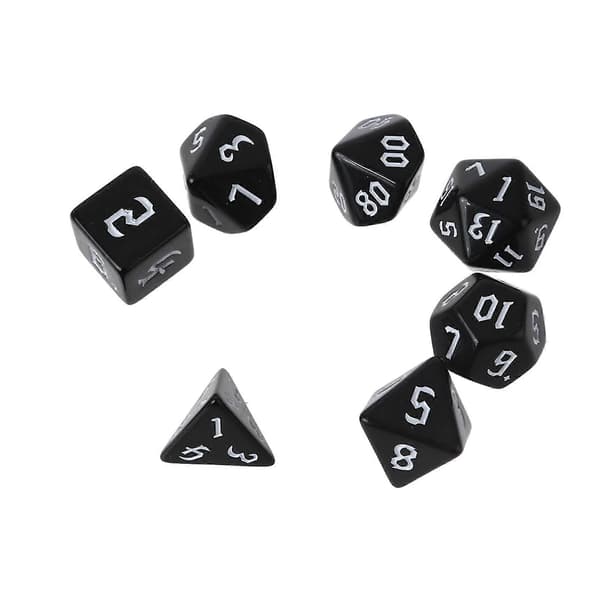7 stk. utskårne mønsterterninger, polyedriske tallterninger for rollespill Dungeons Dragons DND RPG MTG Dials Polyhedral Dice Hvit[HK] White