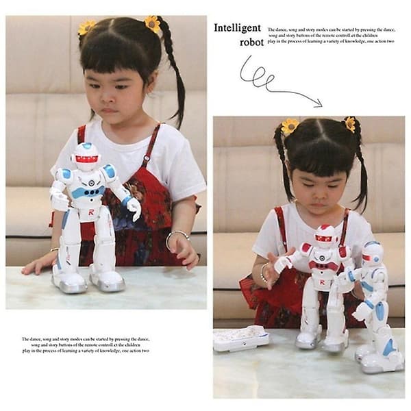 2021 Nyeste Smarte Robot Rc Robot Multifunksjon Ladeleker Gående Robot[HK] Blue A2