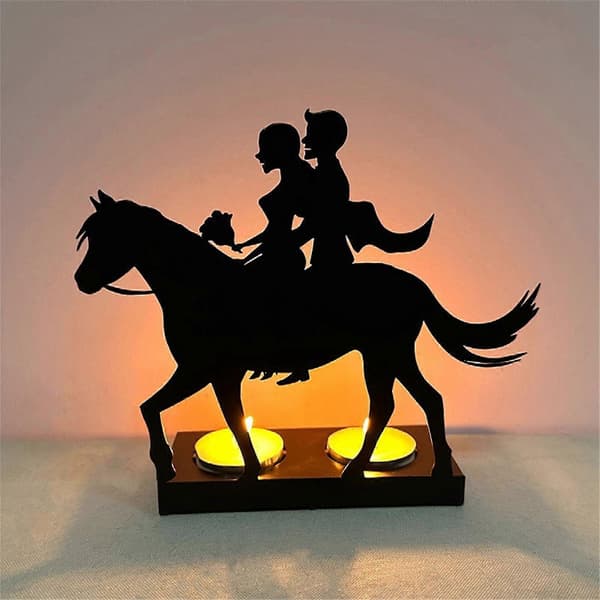 Metalllysestake Par Lysestake Valentinsdagsgave Romantisk Telysestake Julepynt til hjemmet[HK] 10A